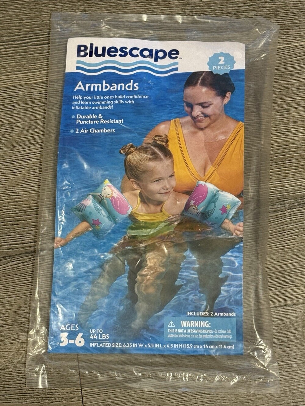 Bluescape Mermaid Armbands Durable & Puncture Resist Ages 3-6 Two Air Chambers